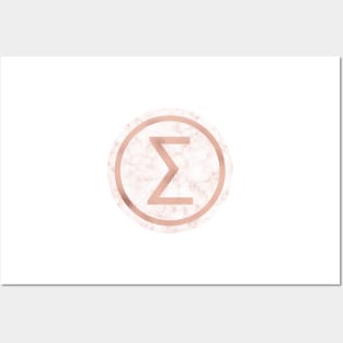 Rose Gold Marble Sigma Posters and Art